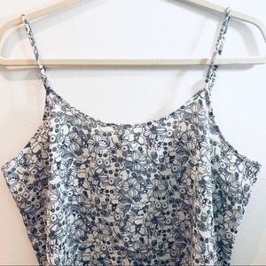 Black and White Floral Sketch Print Lightweight Spring Blouse Adjustable